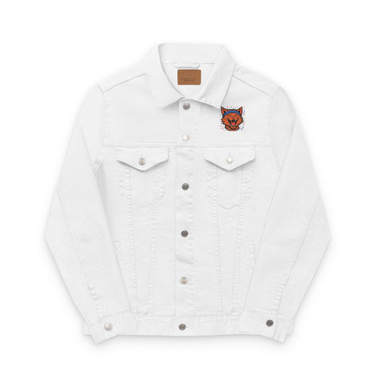 Chaotic Cat Embroidered Unisex Denim Jacket