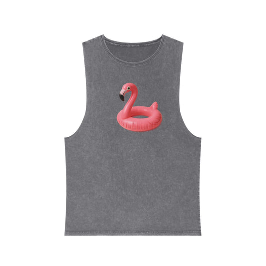 Tank Top with Pink Flamingo Design, Summer Vibes,