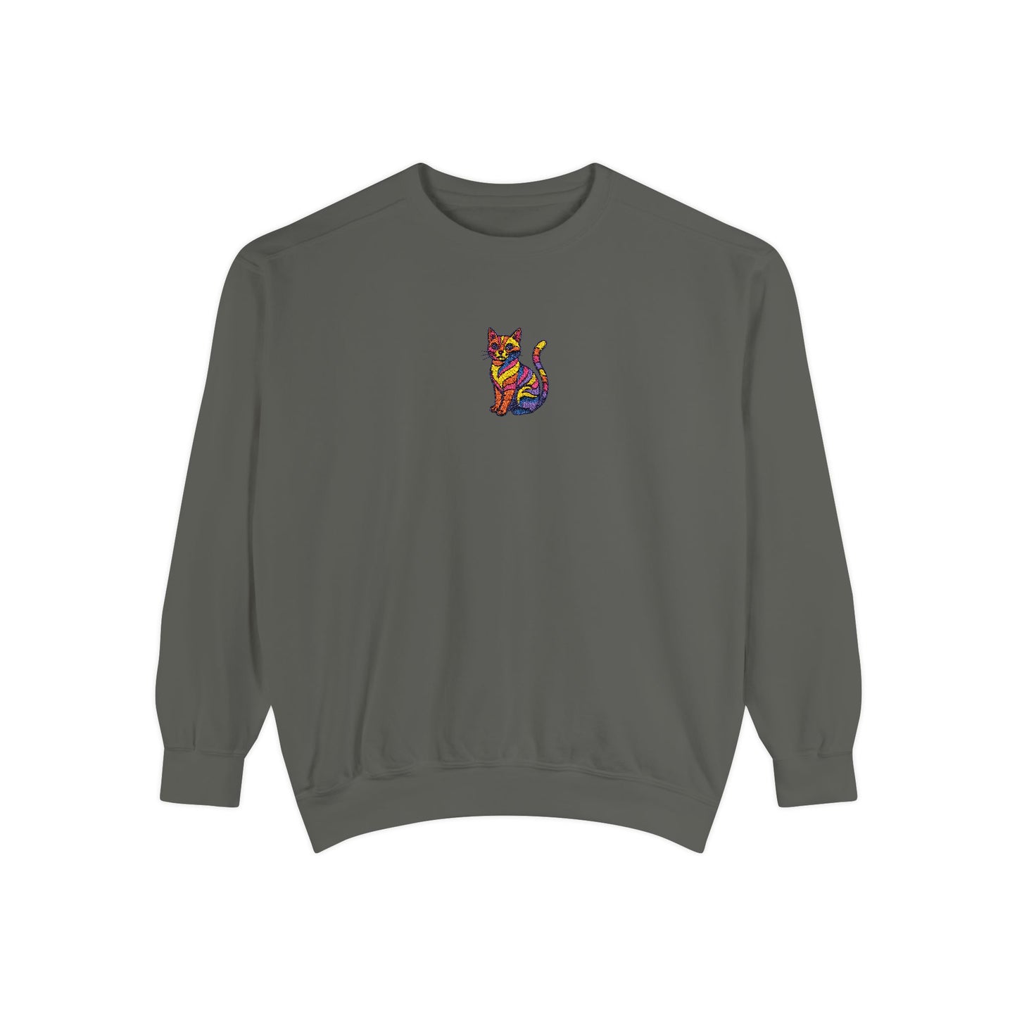 Colorful Cat Sweatshirt, Unisex