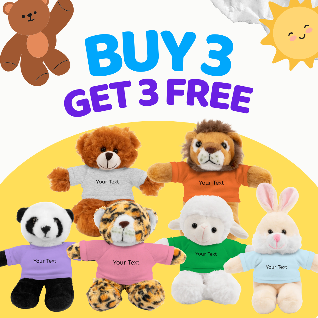 Personalized Stuffed Animal with Tee, Custom Teddy Bear Gift, Cuddly Plush Toy