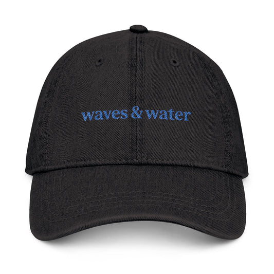 Waves & Water Embroidered Denim Hat