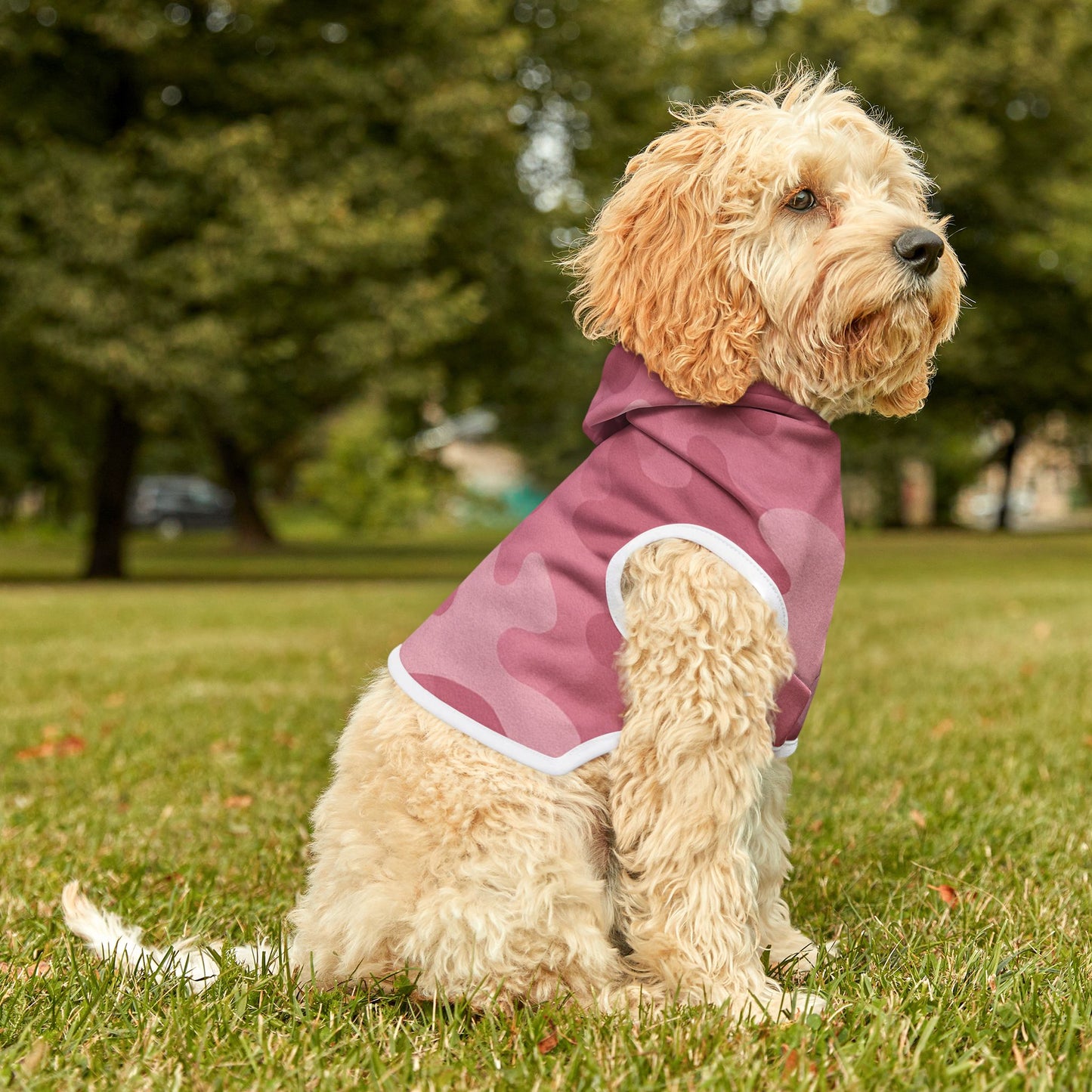 Pink. Camo Pet Hoodie for Dogs