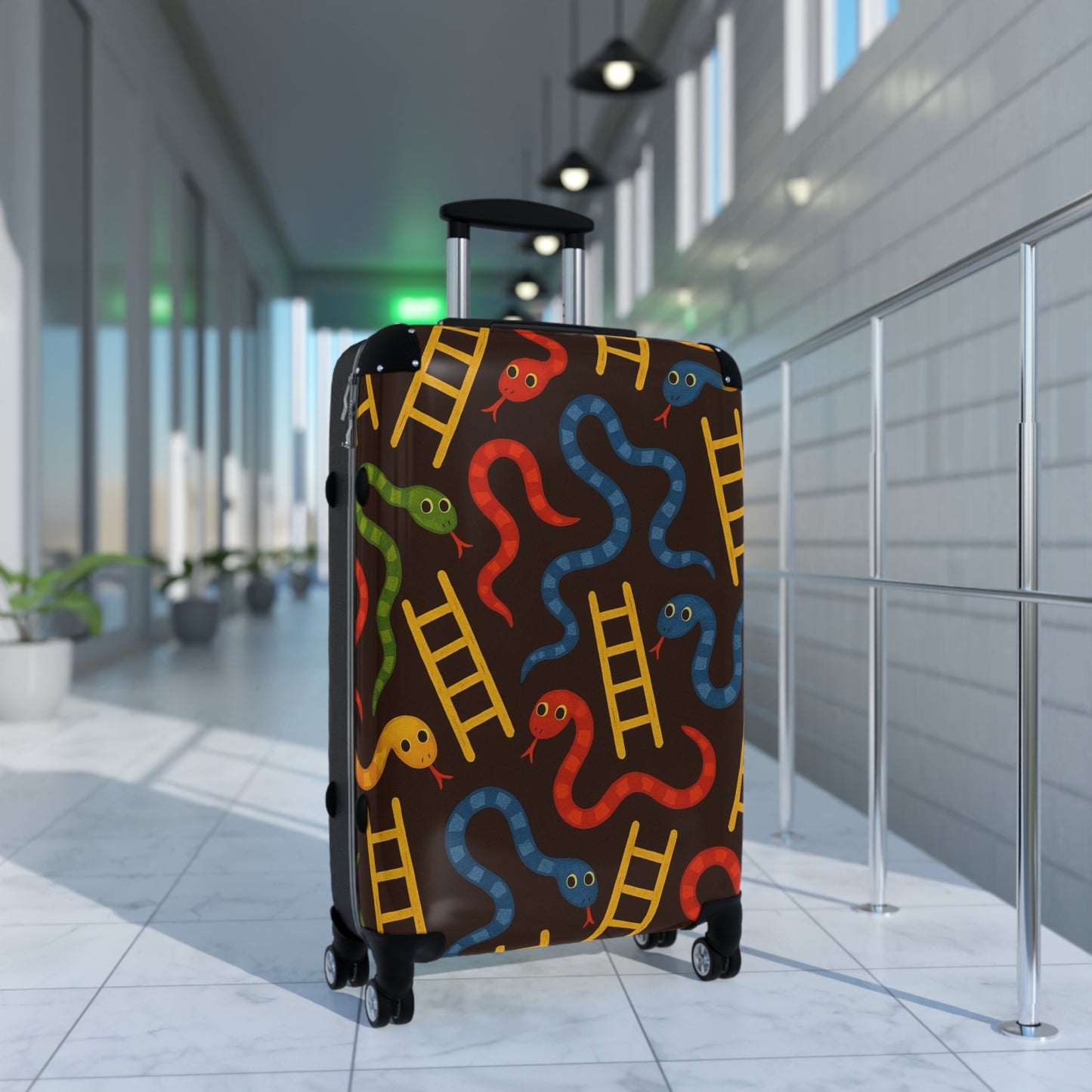 Colorful Snakes and Ladders Suitcase for Travel