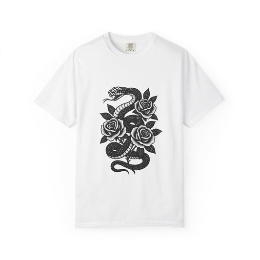Snake and Roses Graphic T-Shirt