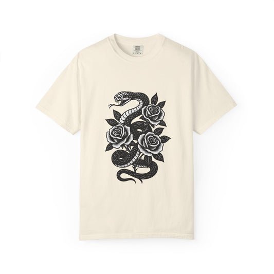 Snake and Roses Graphic T-Shirt