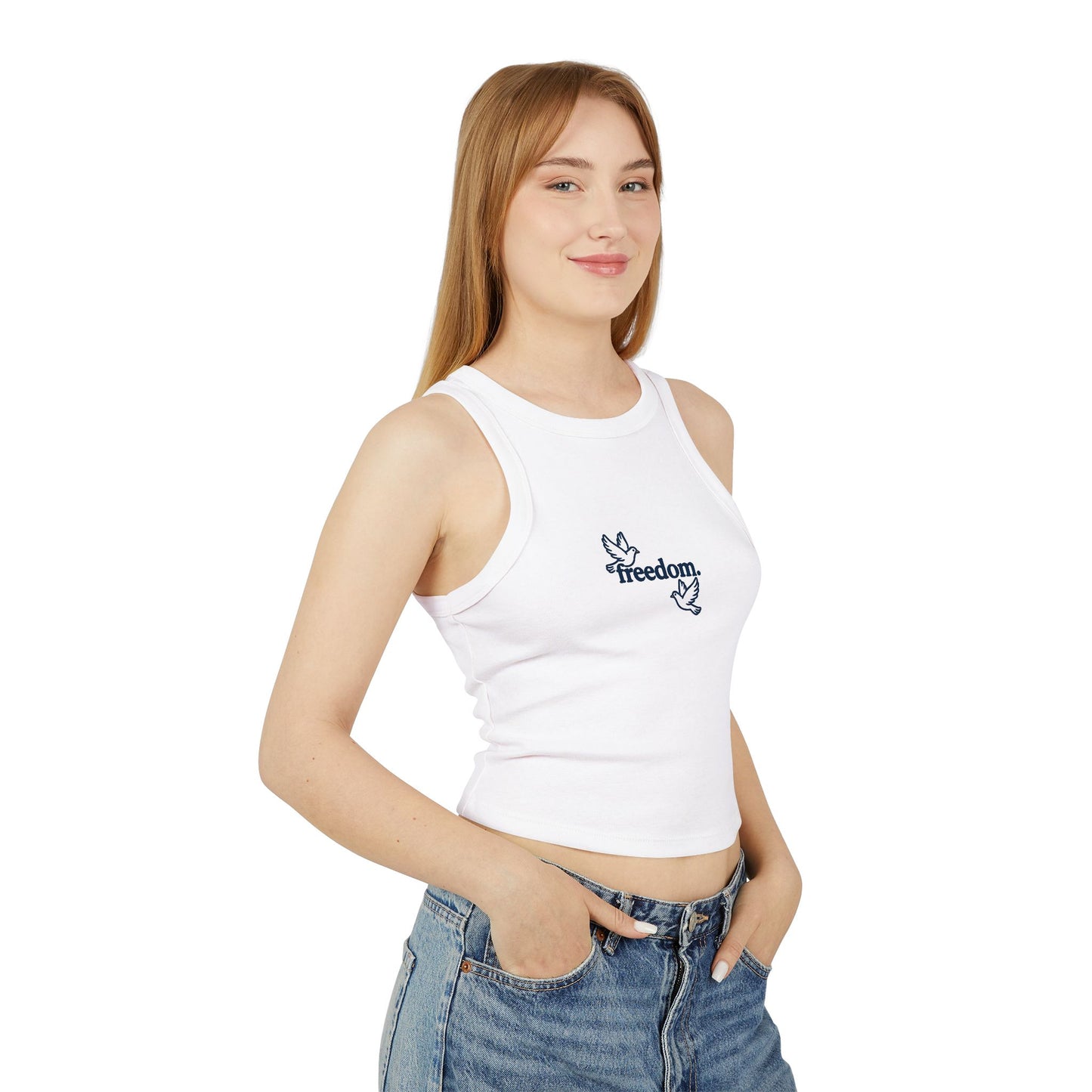 Freedom Micro Rib Racer Tank Top for Women