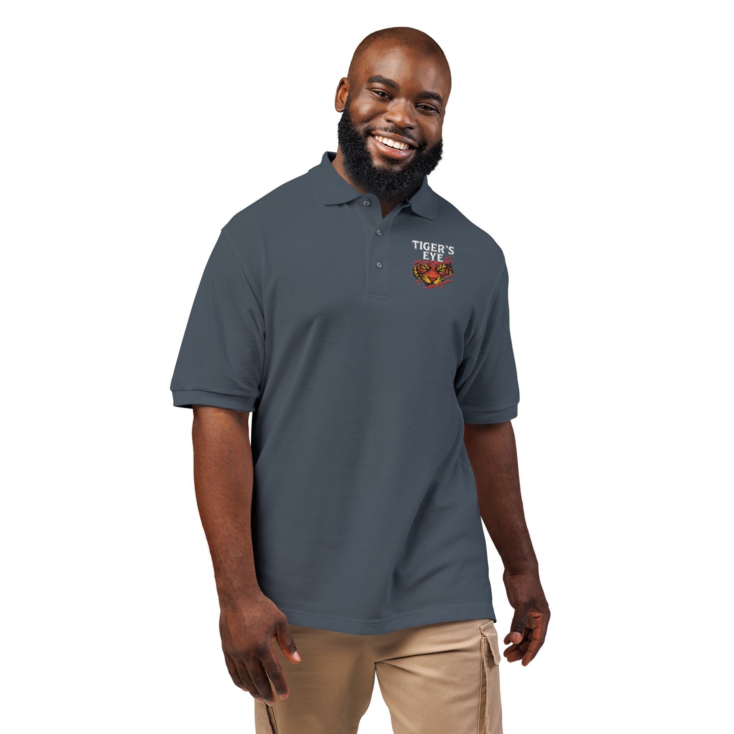 Tiger's Eye Embroidered Unisex Polo Shirt