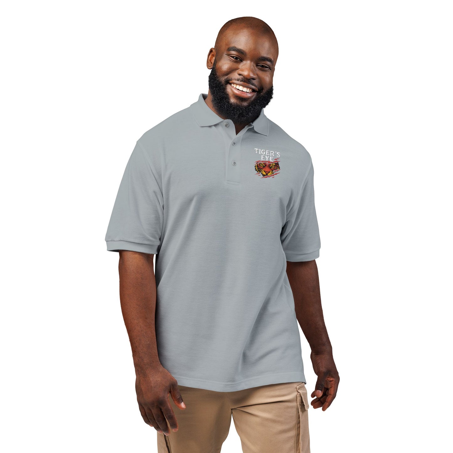 Tiger's Eye Embroidered Unisex Polo Shirt