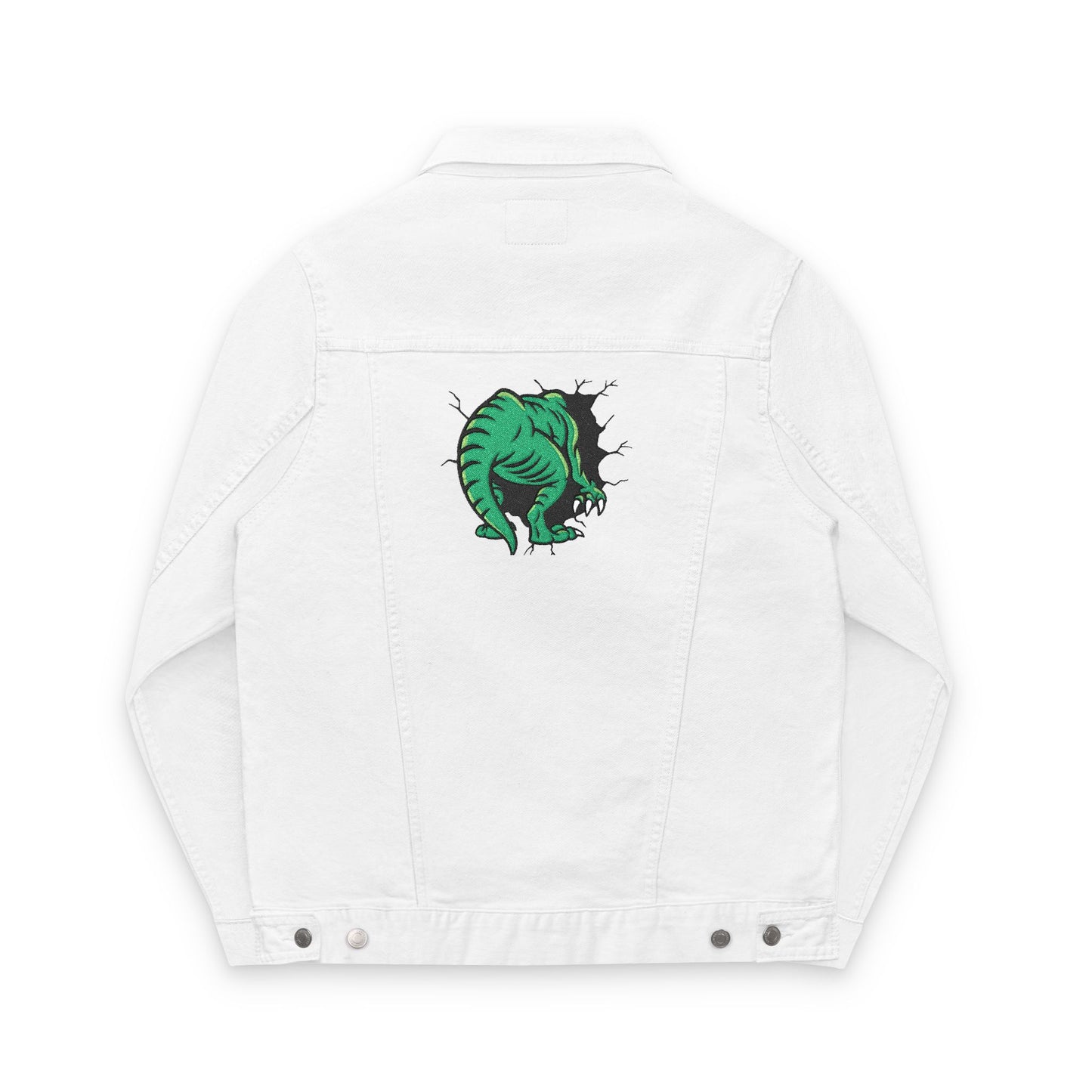 Embroidered Dinosaur Denim Jacket