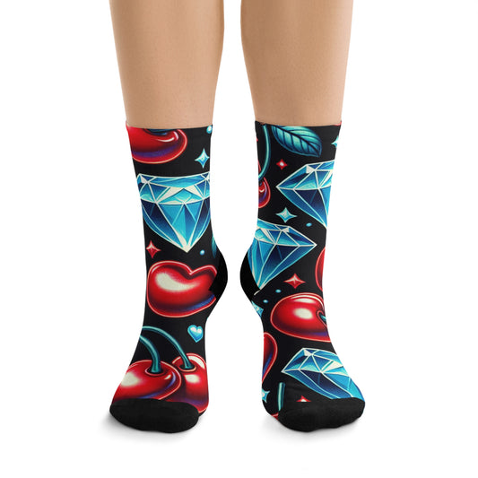 Recycled Unisex Socks with Diamonds & Cherries