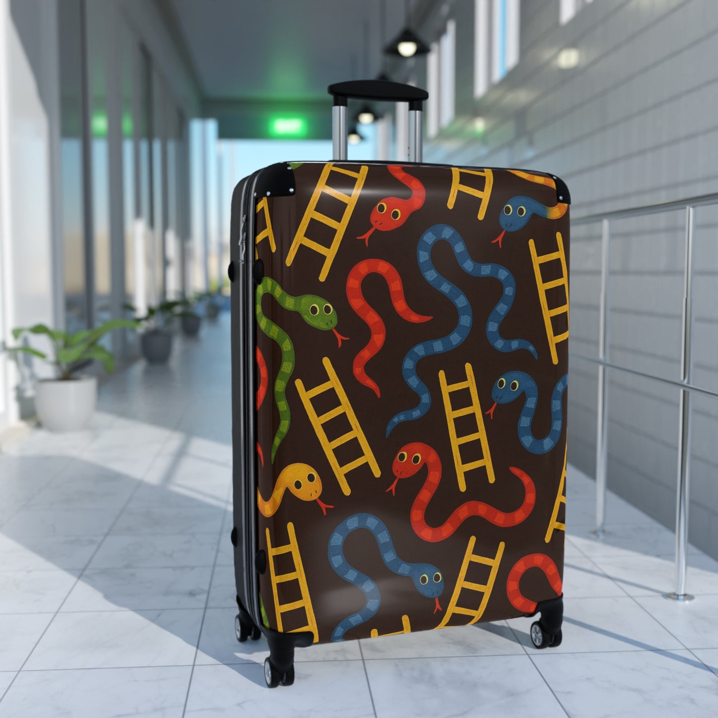 Colorful Snakes and Ladders Suitcase for Travel
