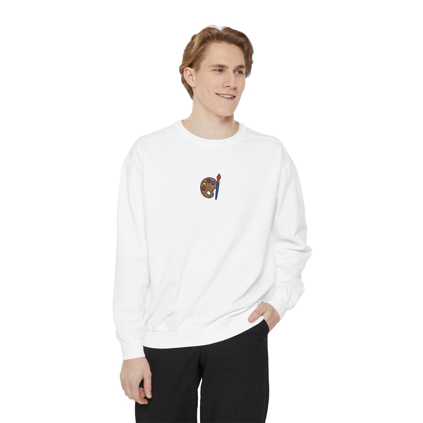 Paint Sweatshirt Embroidery Unisex