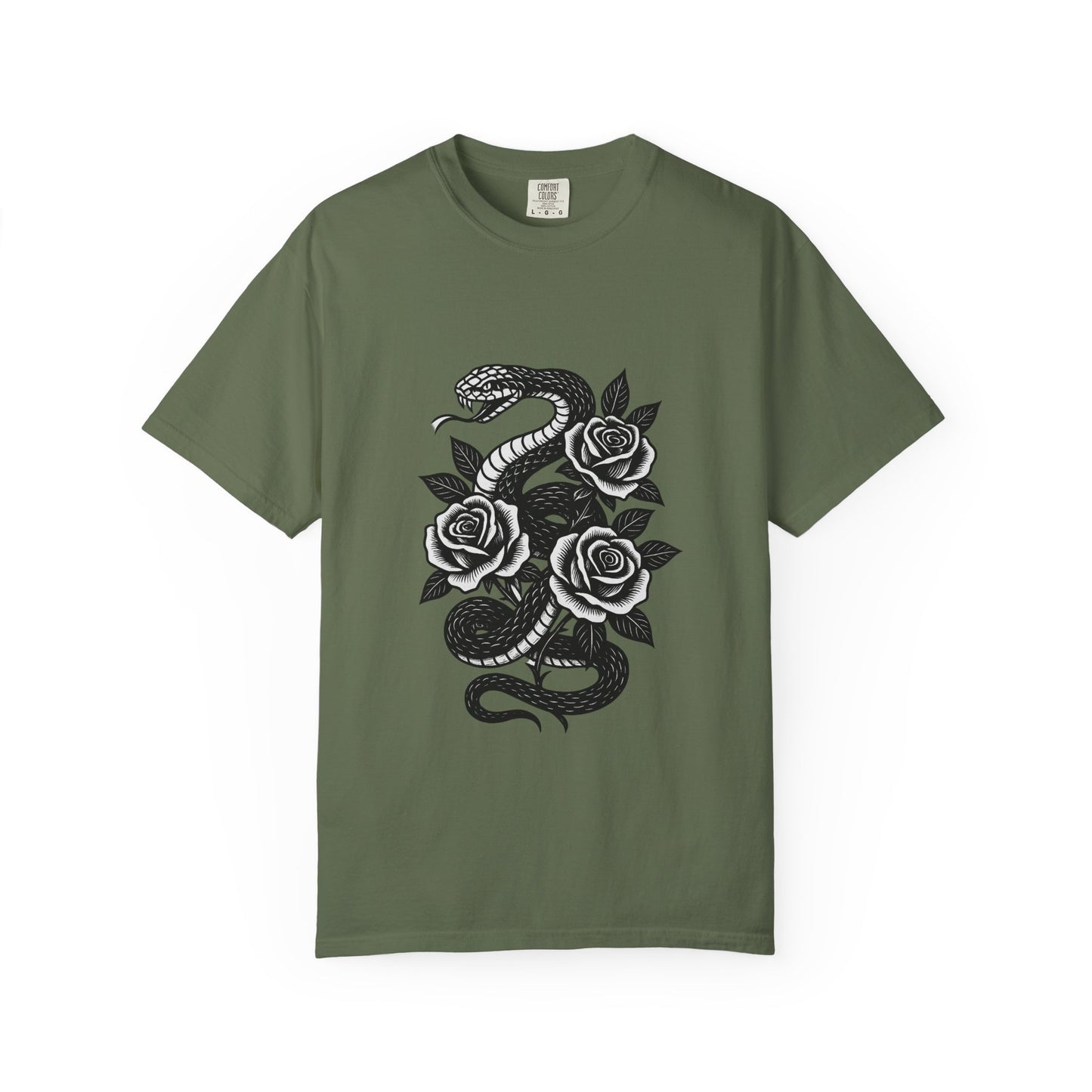 Snake and Roses Graphic T-Shirt