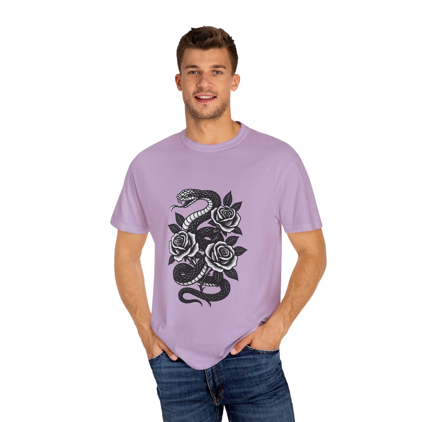 Snake and Roses Graphic T-Shirt