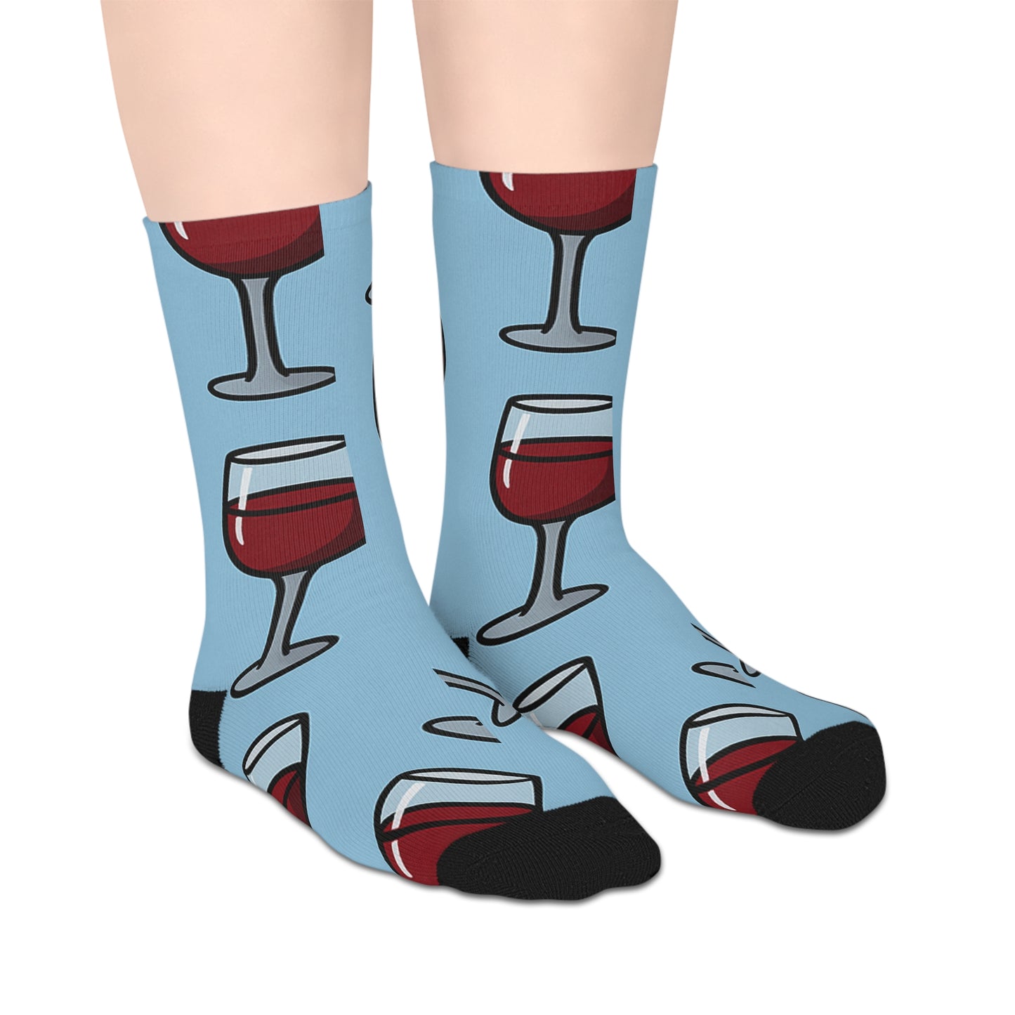 Wine Glass Mid-Length Socks