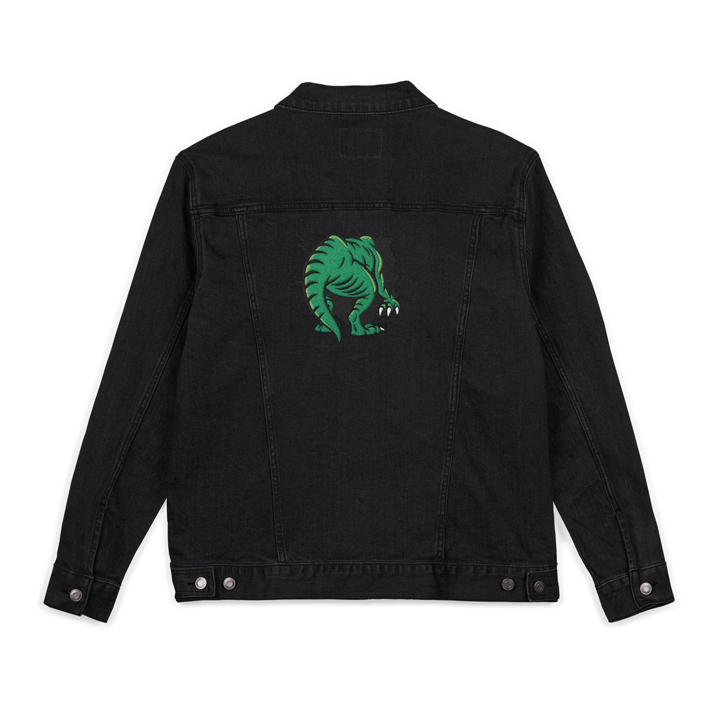 Embroidered Dinosaur Denim Jacket