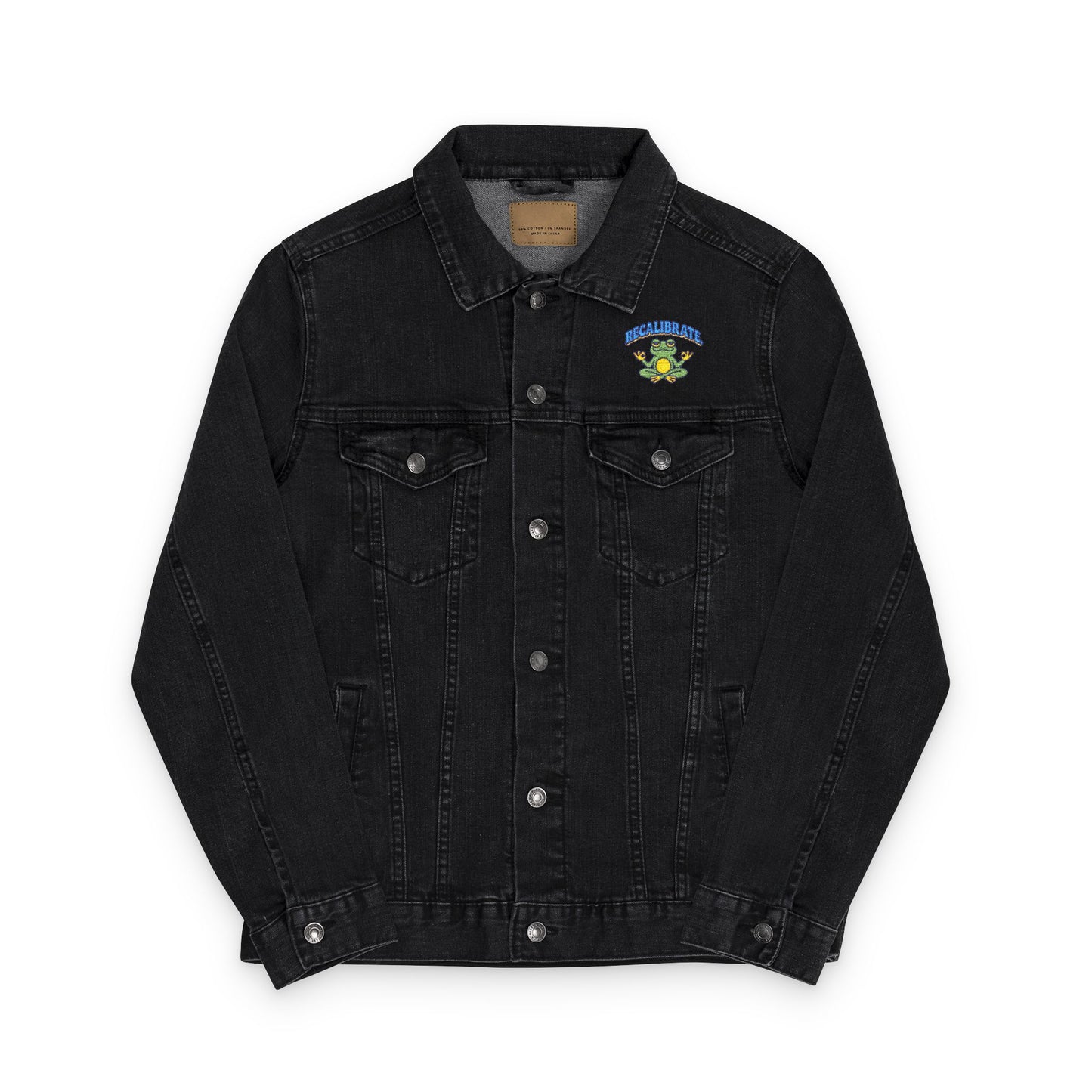 Embroidered Recalibrate Frog Denim Jacket