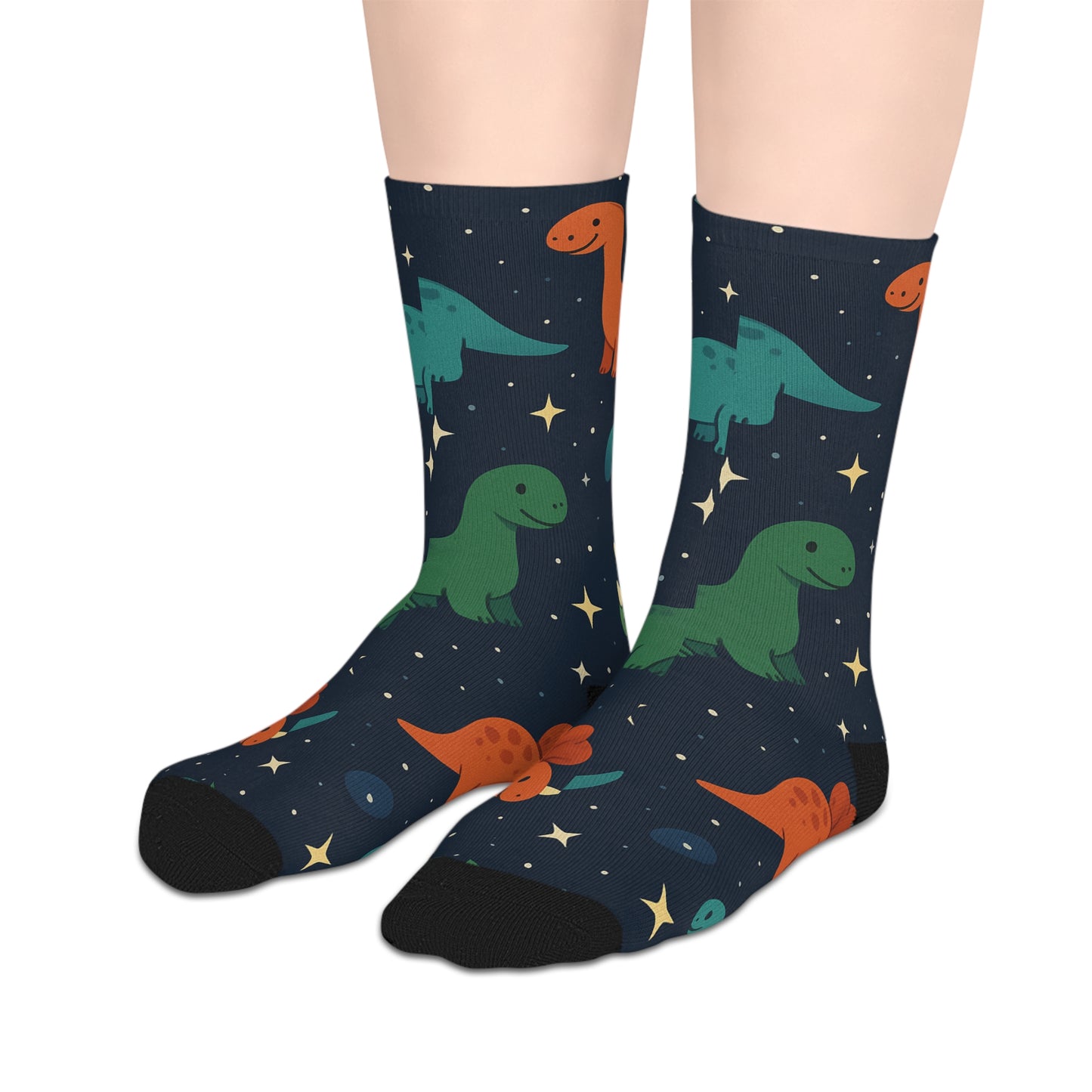 Dinosaur-Themed Mid-Length Socks