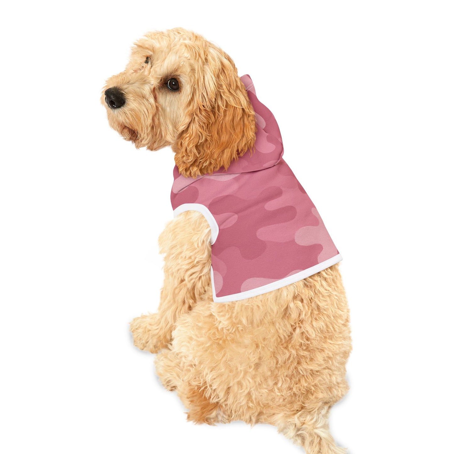 Pink. Camo Pet Hoodie for Dogs
