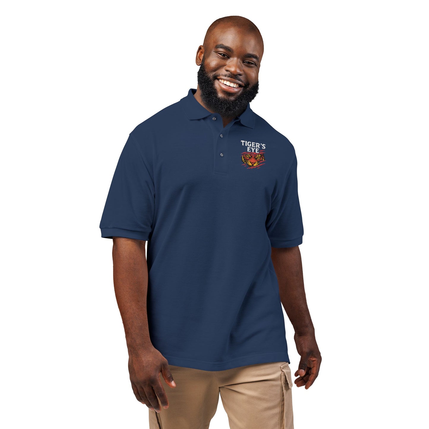 Tiger's Eye Embroidered Unisex Polo Shirt
