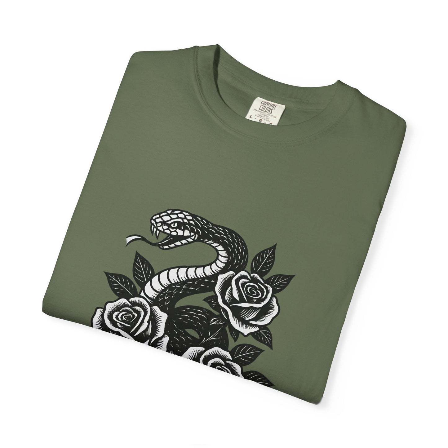 Snake and Roses Graphic T-Shirt