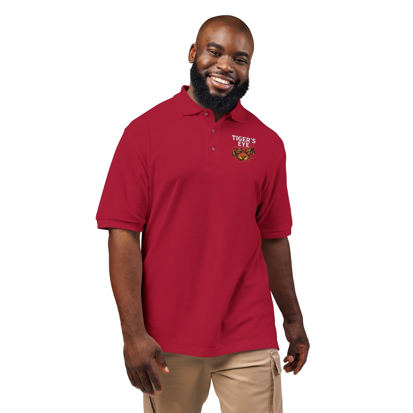 Tiger's Eye Embroidered Unisex Polo Shirt