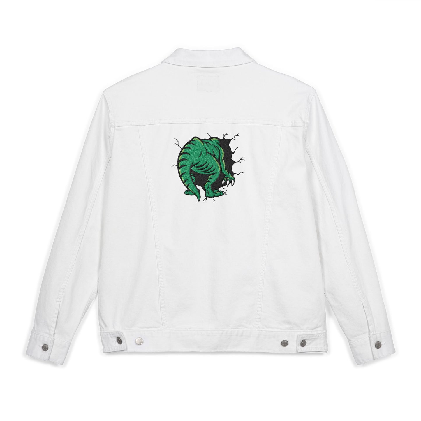 Embroidered Dinosaur Denim Jacket