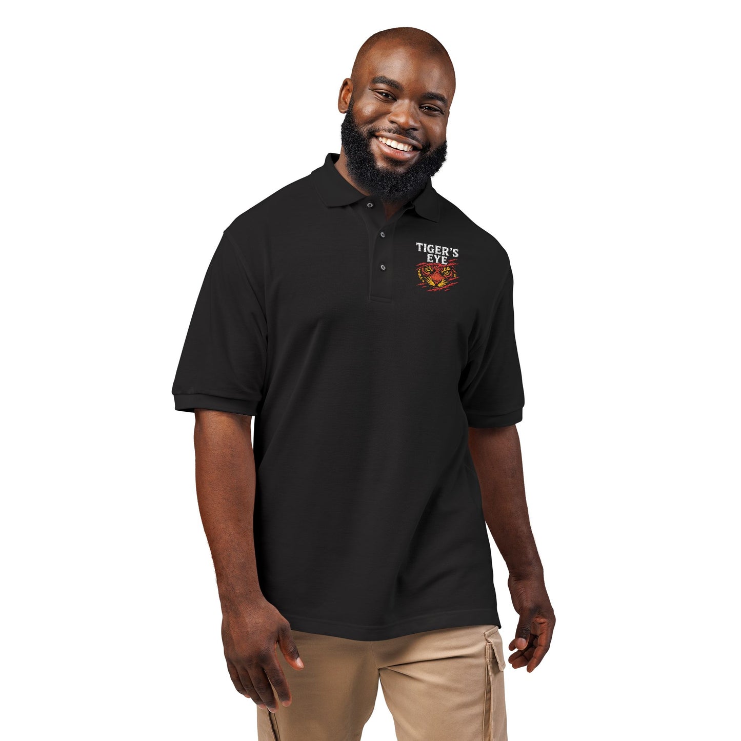 Tiger's Eye Embroidered Unisex Polo Shirt