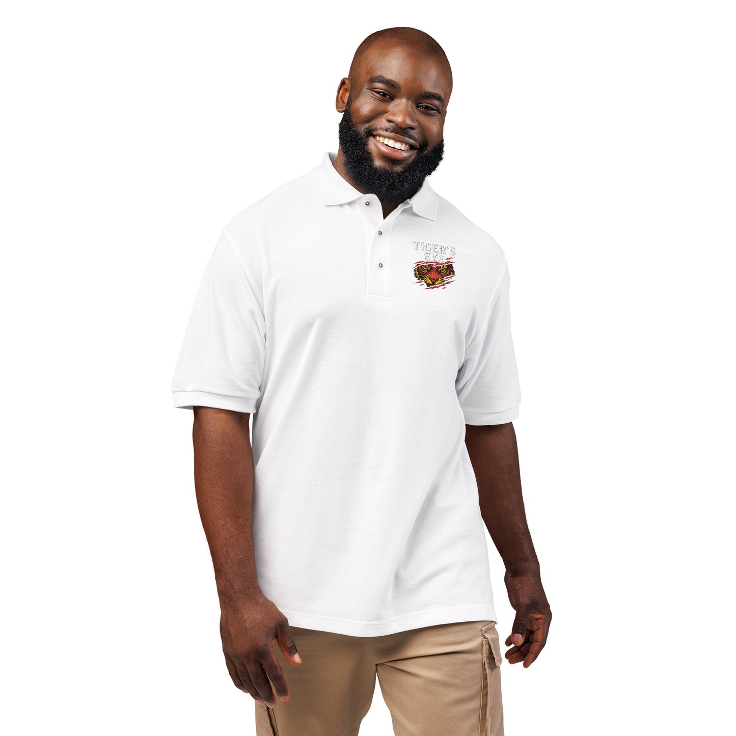 Tiger's Eye Embroidered Unisex Polo Shirt