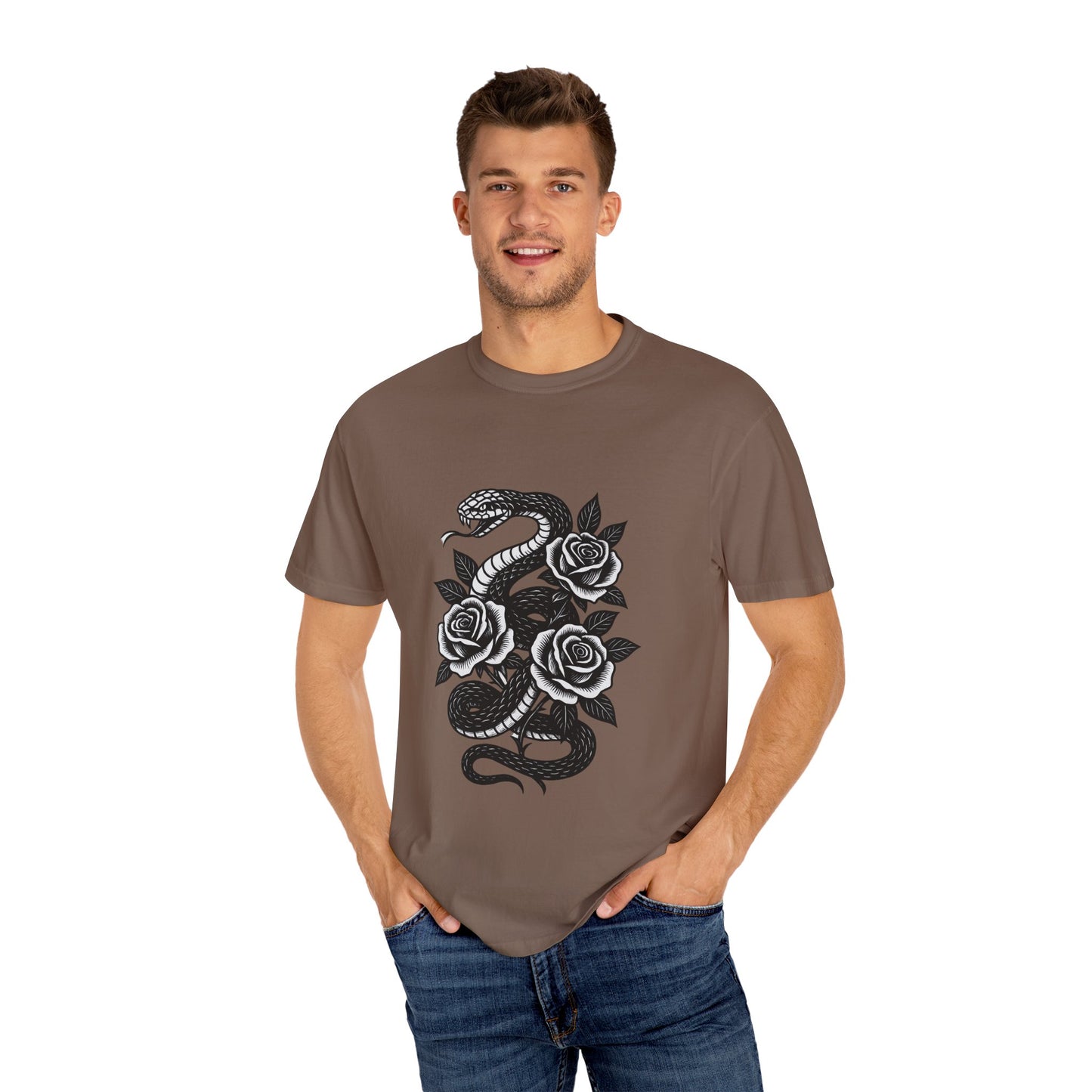 Snake and Roses Graphic T-Shirt