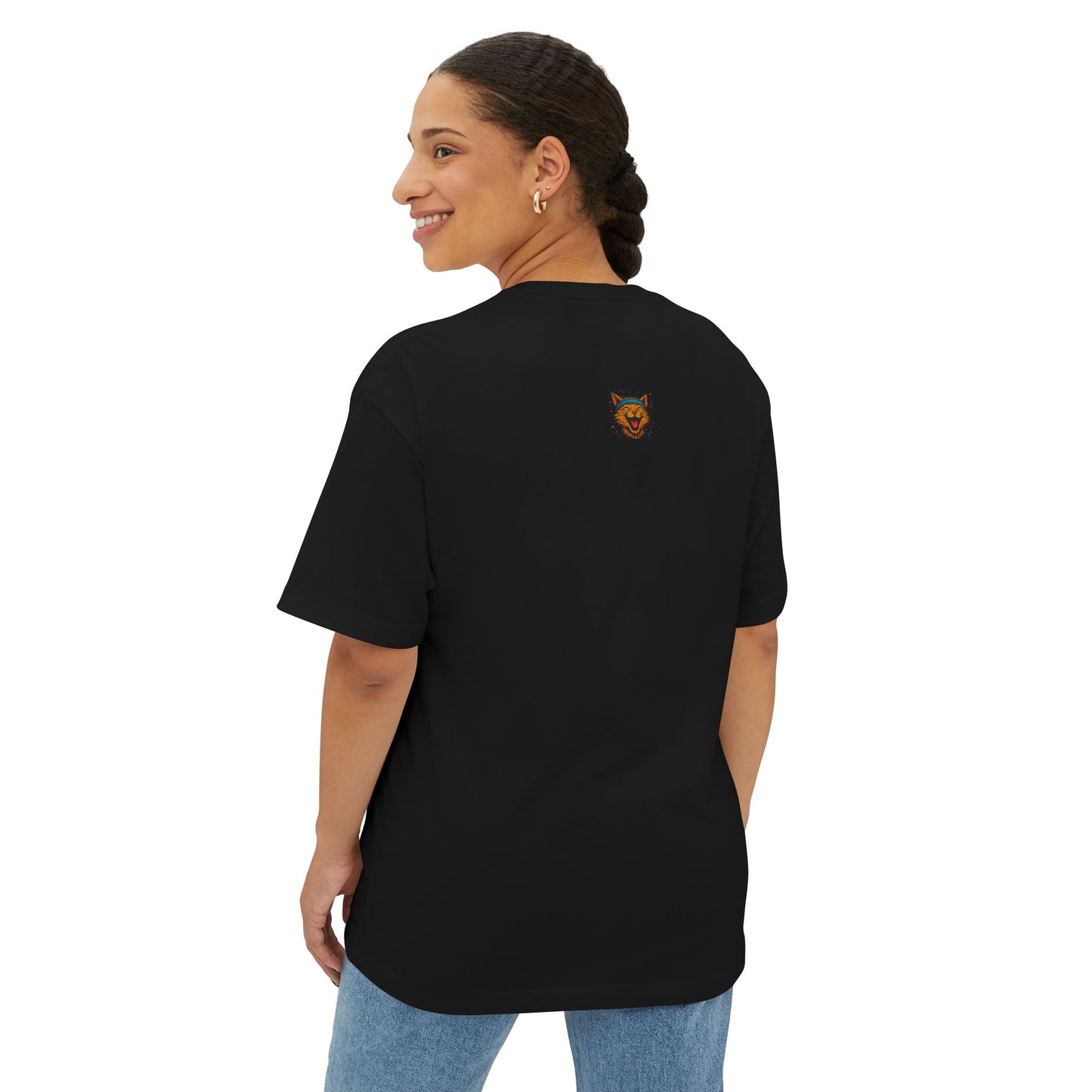 Chaotic Cat Graphic Tee, Unisex Oversized