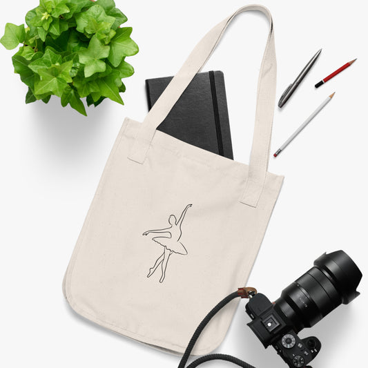 Organic Ballet Dancer Tote Bag, Eco-Friendly Tote