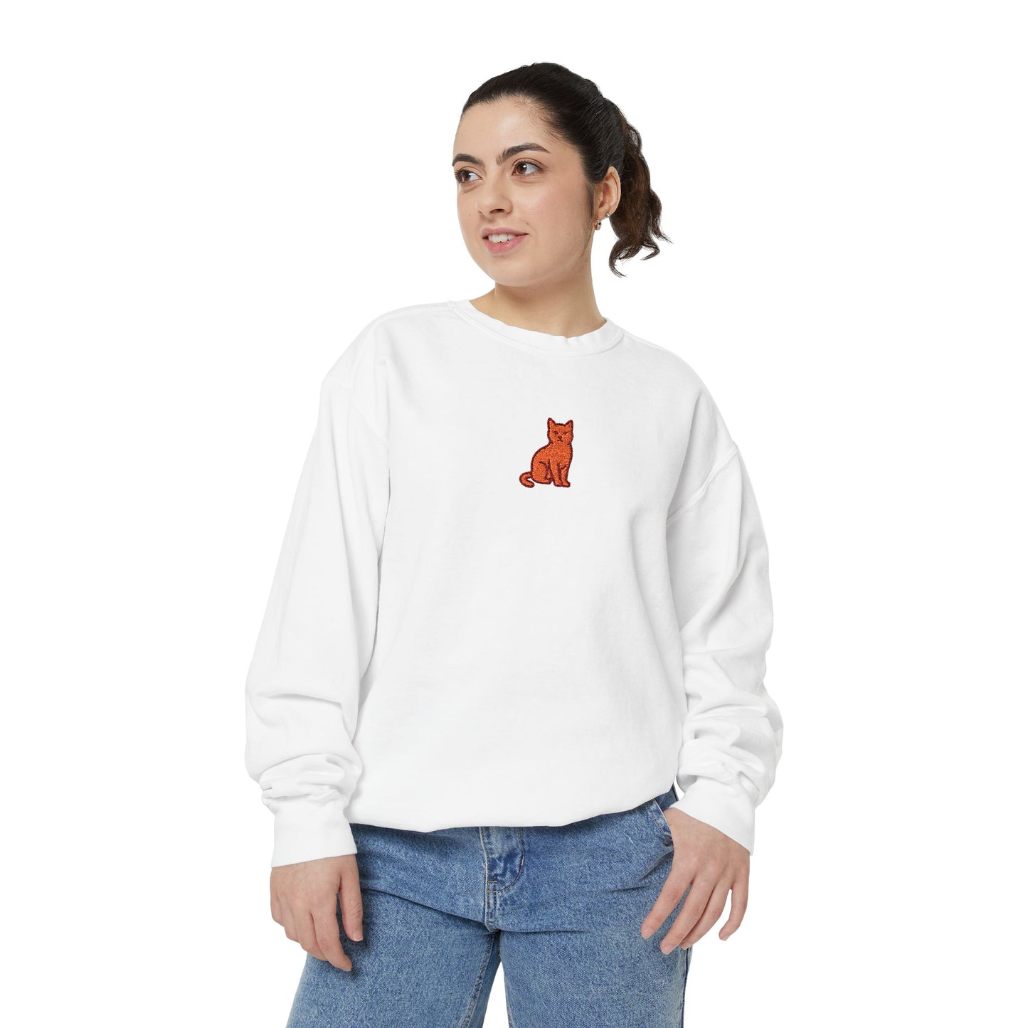 Cat Embroidery Sweatshirt