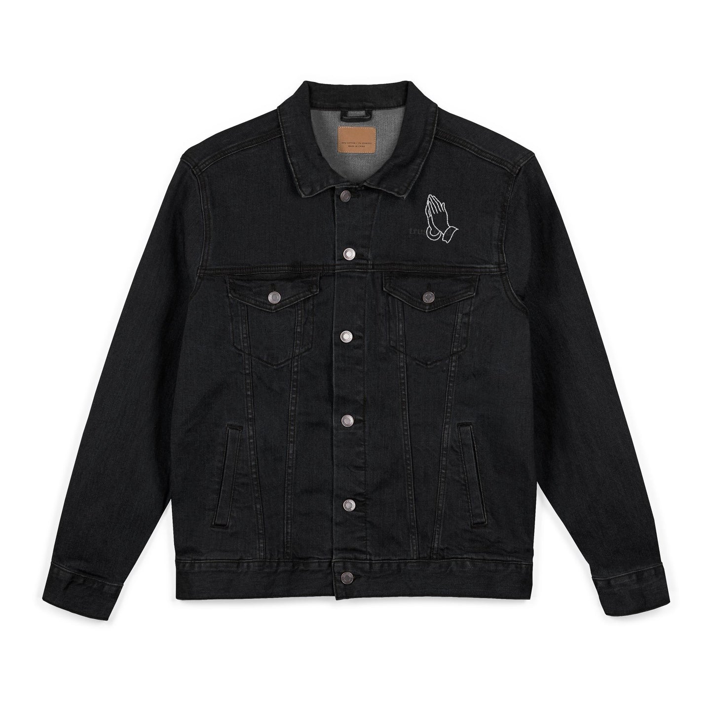 Trust God Embroidered Denim Jacket