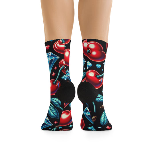 Recycled Unisex Socks with Diamonds & Cherries