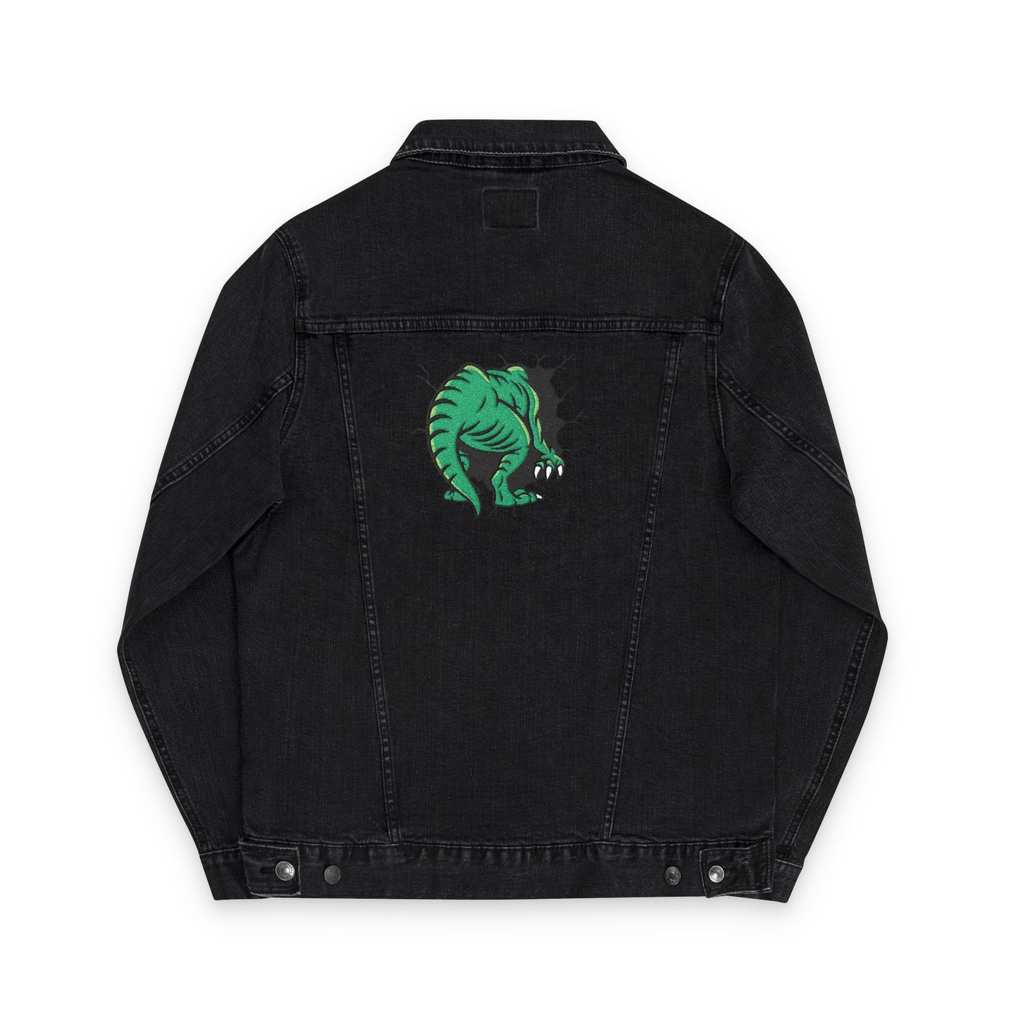 Embroidered Dinosaur Denim Jacket