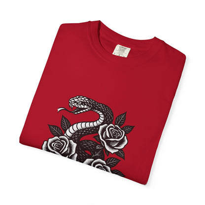 Snake and Roses Graphic T-Shirt