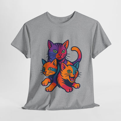 Colorful Cat Tee - Playful Unisex