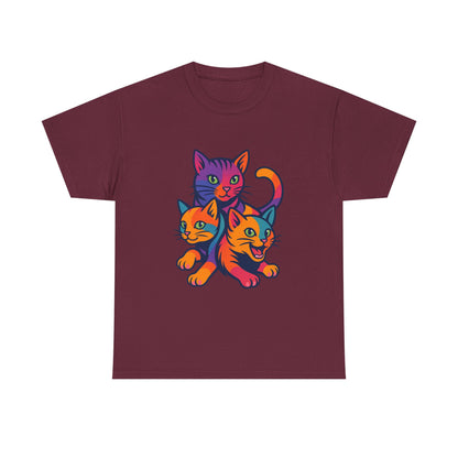 Colorful Cat Tee - Playful Unisex