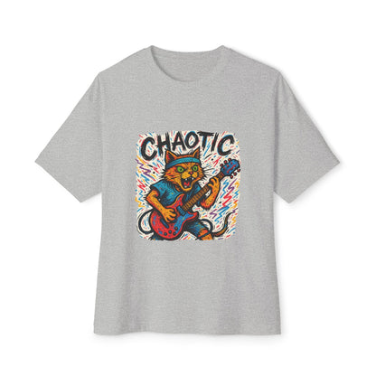 Chaotic Cat Graphic Tee, Unisex Oversized