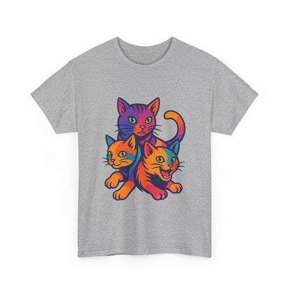 Colorful Cat Tee - Playful Unisex