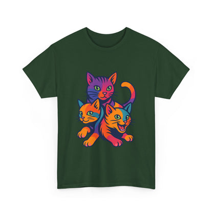 Colorful Cat Tee - Playful Unisex