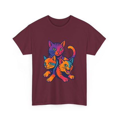 Colorful Cat Tee - Playful Unisex