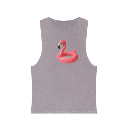 Tank Top with Pink Flamingo Design, Summer Vibes,