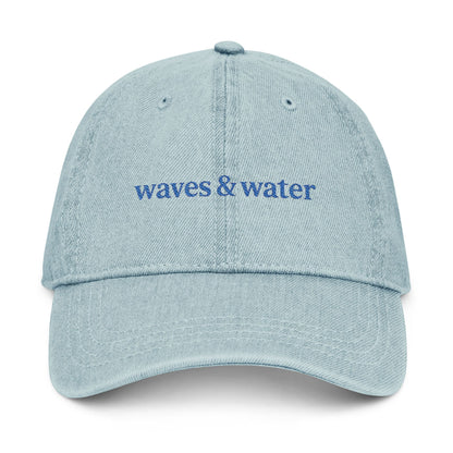 Waves & Water Embroidered Denim Hat