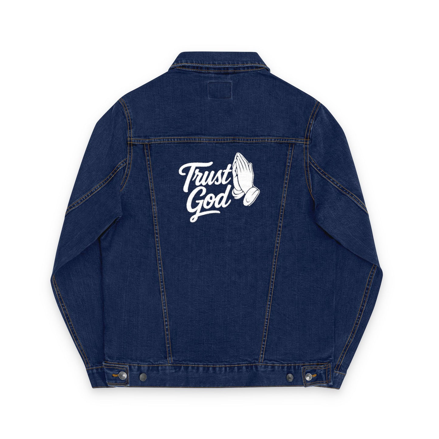 Trust God Embroidered Unisex Denim Jacket