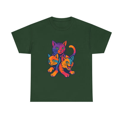 Colorful Cat Tee - Playful Unisex