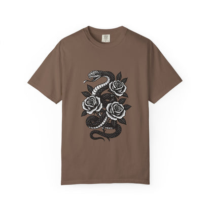 Snake and Roses Graphic T-Shirt