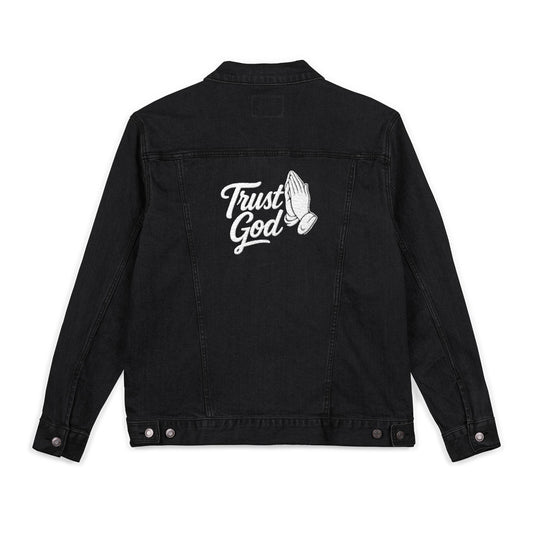 Trust God Embroidered Unisex Denim Jacket