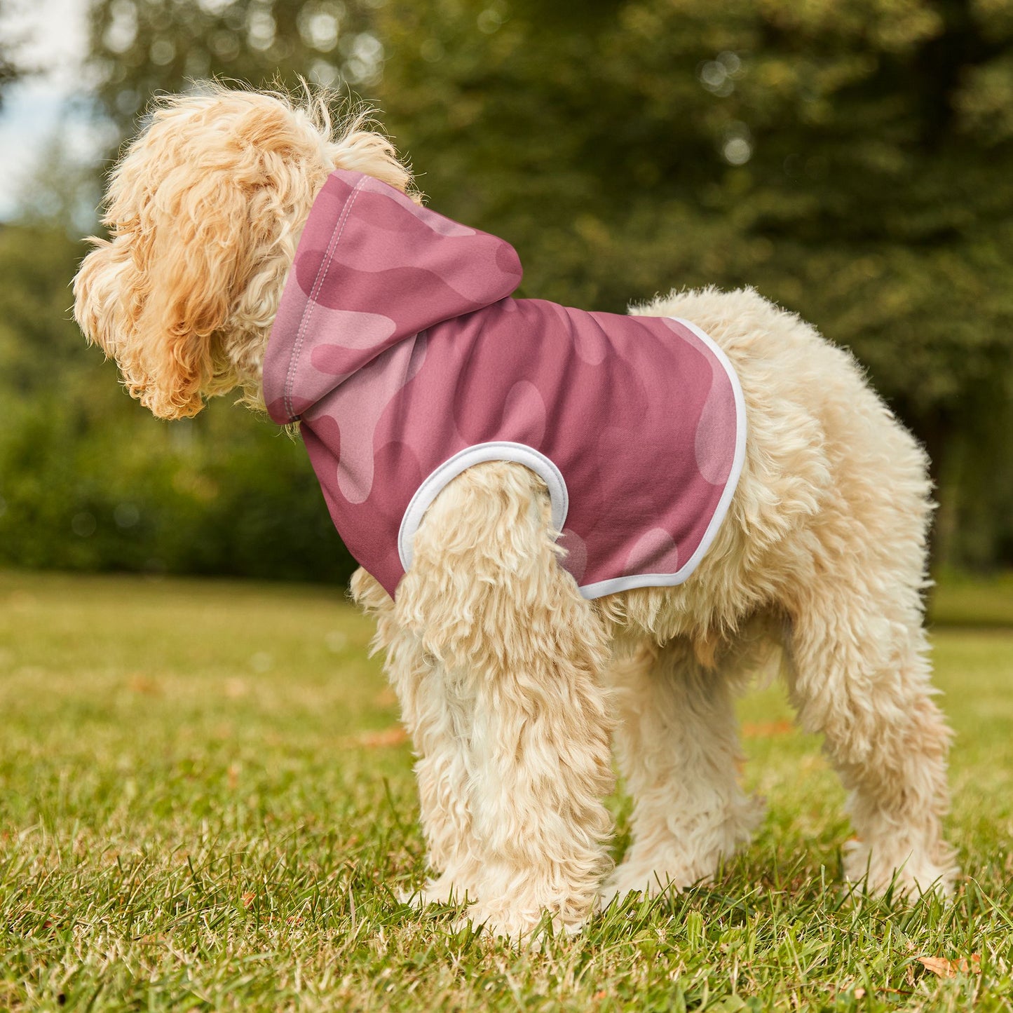 Pink. Camo Pet Hoodie for Dogs